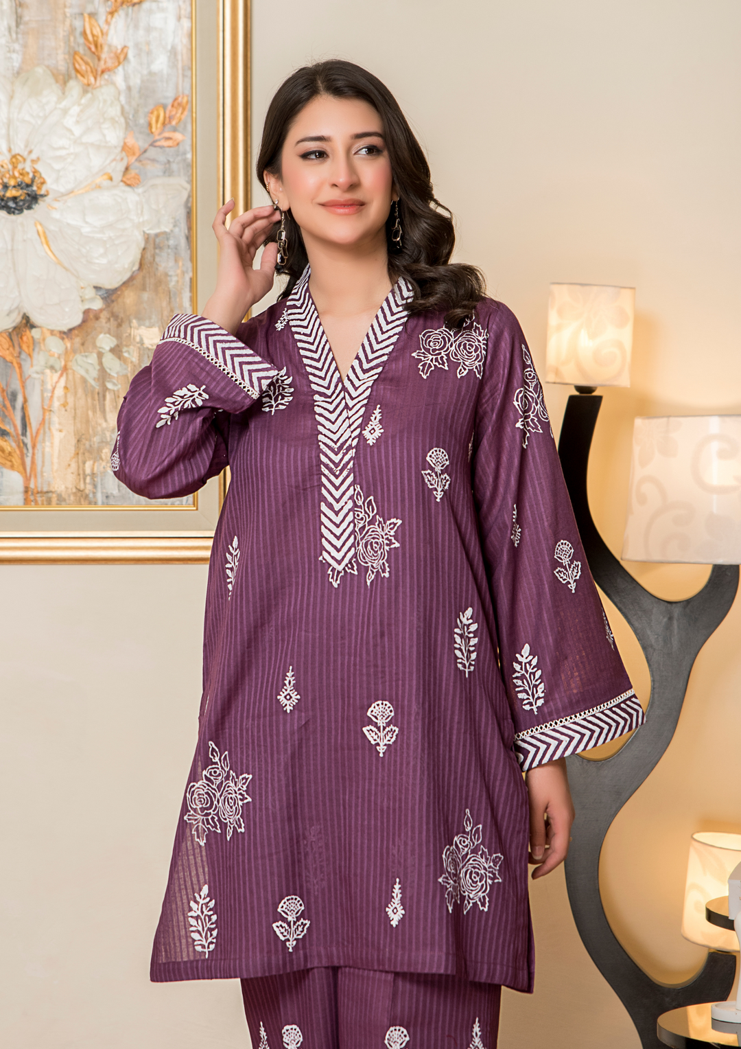 2Pc Block Printed Infinity Lawn JASHAN-S25-0061