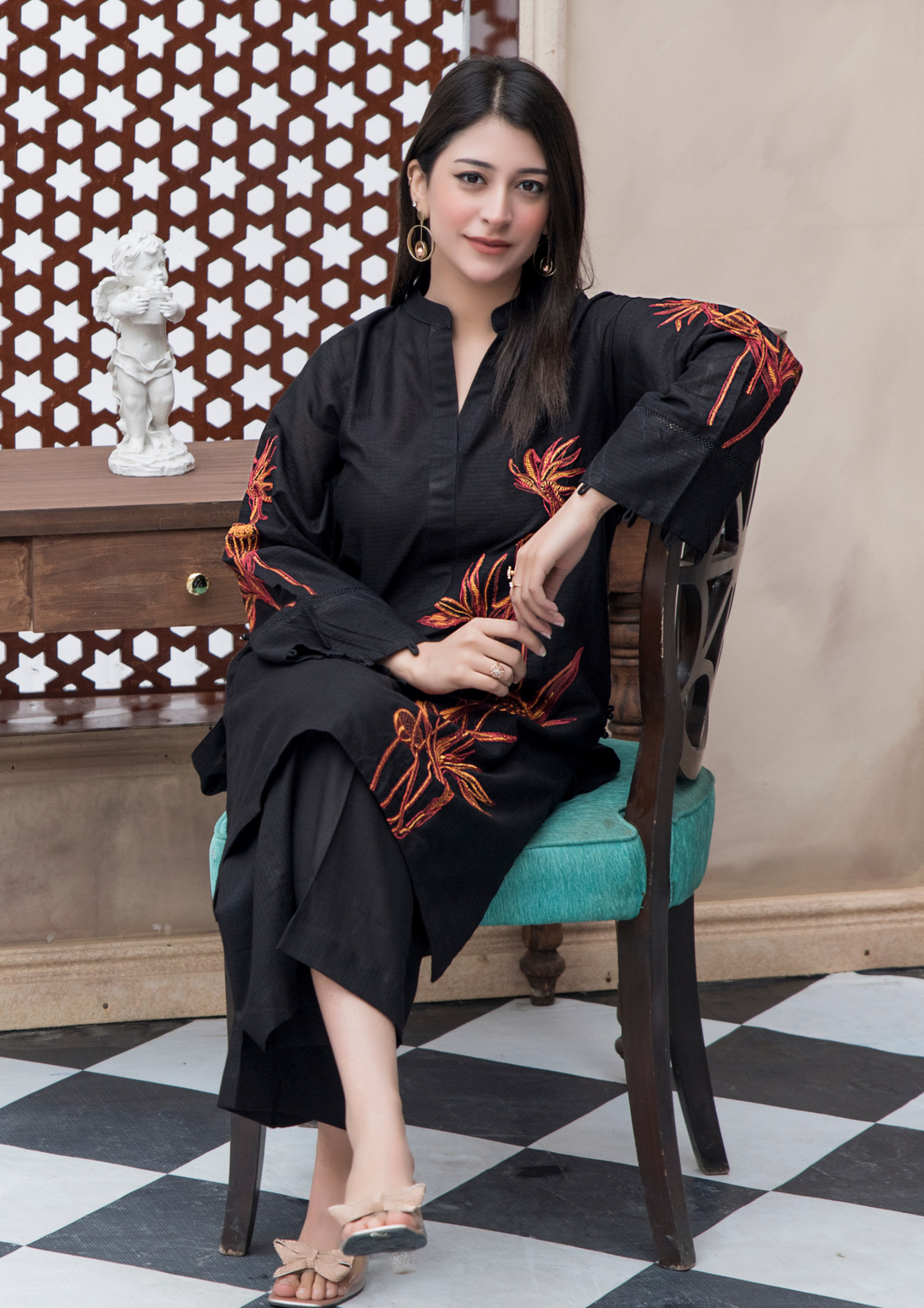 2Pc Multi Embroidered Check Lawn JASHAN-S25-0058