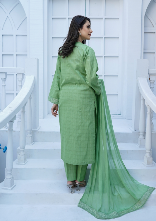 3Pc Embroidered Infinity Lawn with Embroidered Border Chiffon Dupatta JASHAN-S25-0022