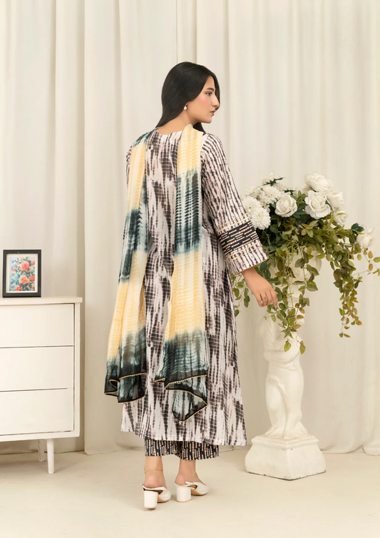 3Pc Tie&Dye Digital Print Lawn FATAH-F25-0001