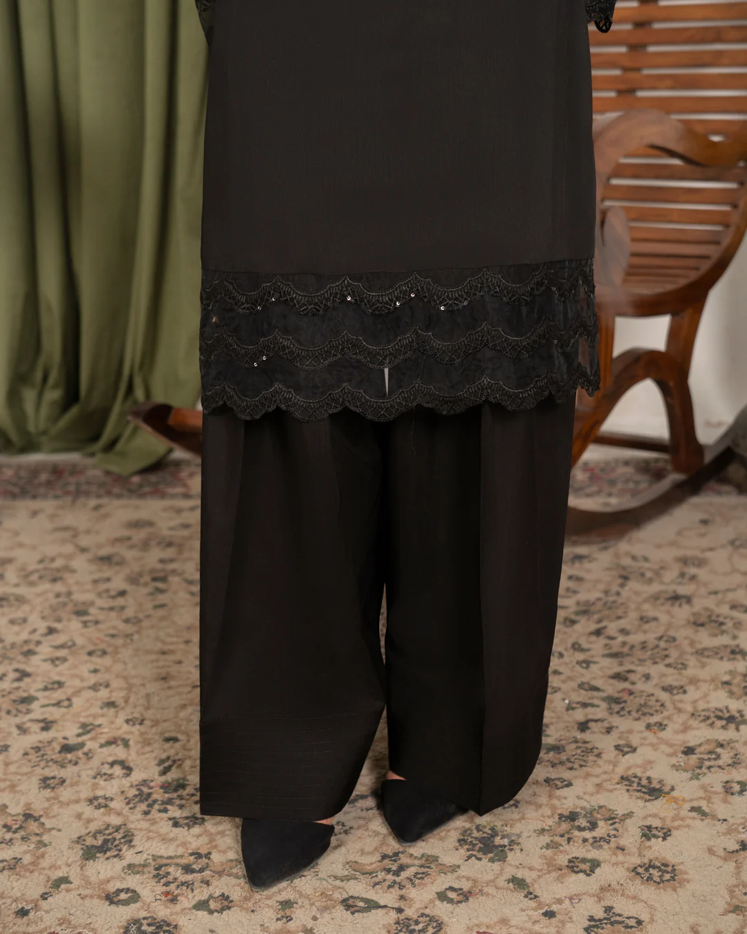 3Pc Embroidered Silk Viscose with Farshi Shalwar FATAH-F25-0018