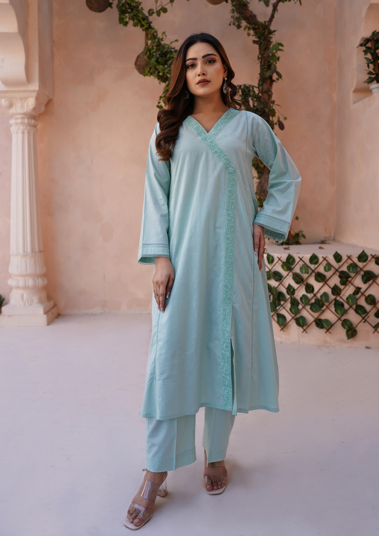2Pc Lawn Cotton Angrakha Frock JASHAN-S25-0012