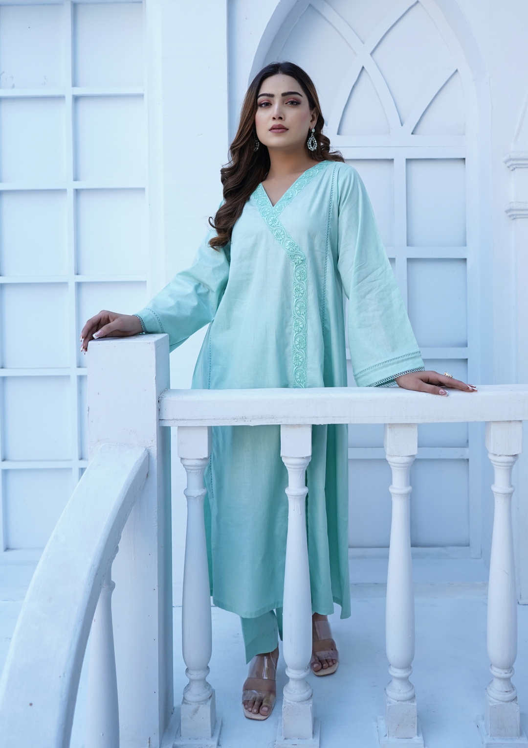 2Pc Lawn Cotton Angrakha Frock JASHAN-S25-0012