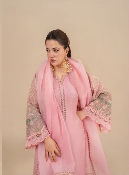 3Pc Embroidered Silk Viscose Blush Pink JASHAN-J26-0018