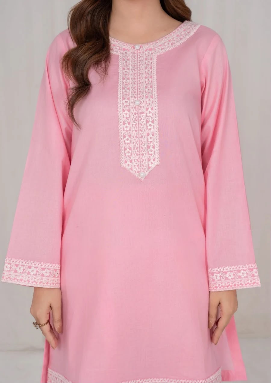 2Pc Peachish Pink Embroidered Lawn RIW-R26-0017
