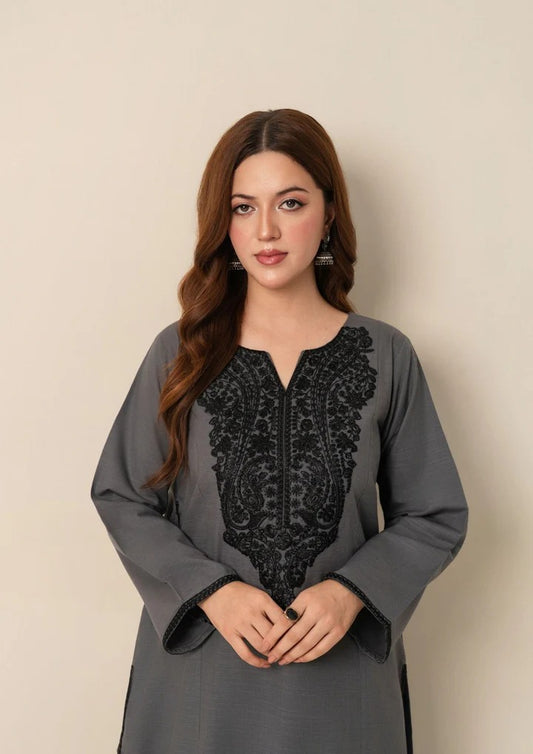 2pc Embroidered Khaddar with Farshi Shalwar AML-W25-0021
