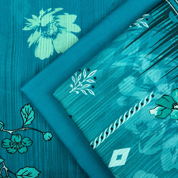 3pc Digital Printed Textured Lawn with Voil Dupatta DPLTV-S25-0008