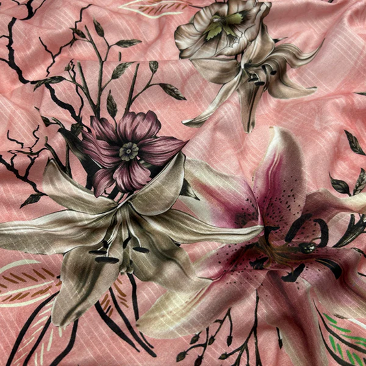 3pc Digital Printed Textured Lawn with Voil Dupatta DPLTV-S25-0010