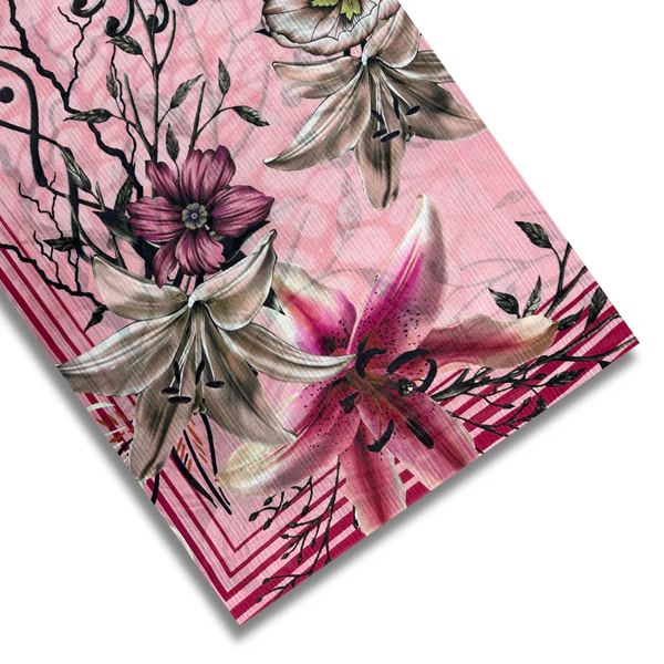 3pc Digital Printed Textured Lawn with Voil Dupatta DPLTV-S25-0010