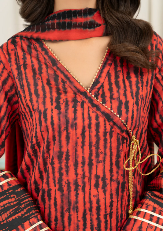 3Pc Tie&Dye Digital Print Lawn with Sharara FATAH-F25-0003