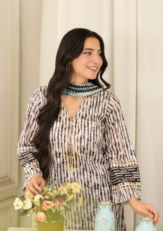 3Pc Tie&Dye Digital Print Lawn FATAH-F25-0001