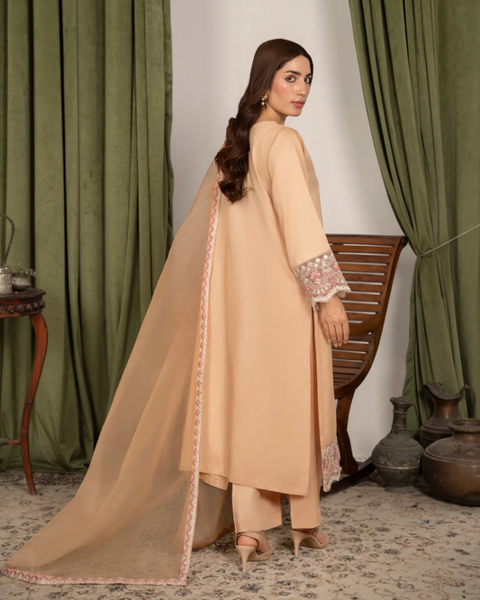 3Pc Embroidered Silk Viscose FATAH-F25-0019