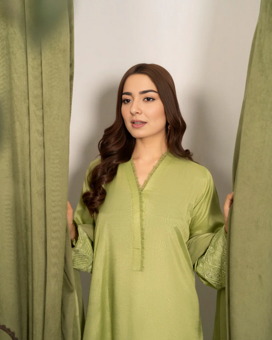 3Pc Embroidered Raw Silk FATAH-F25-0020