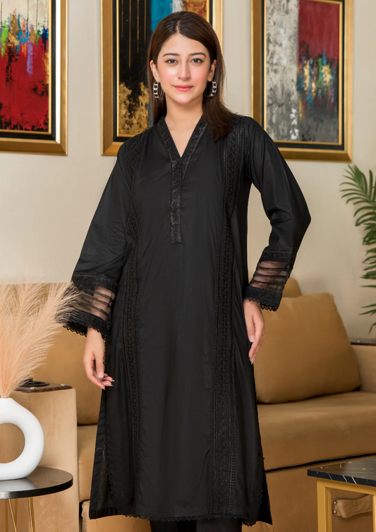 2Pc Embroidered Lawn BLK-B25-0002