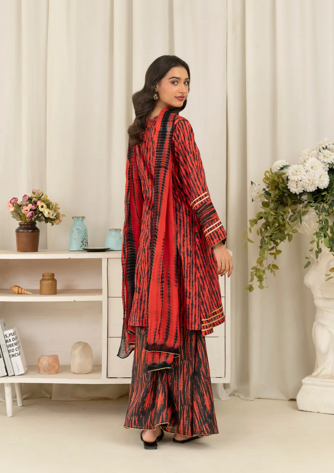 3Pc Tie&Dye Digital Print Lawn with Sharara FATAH-F25-0003