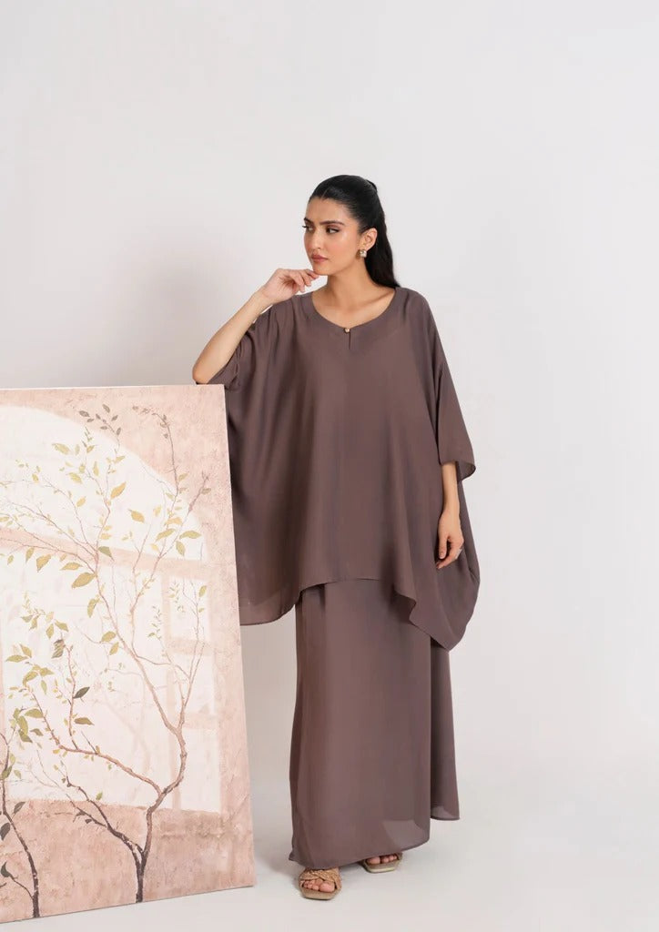 2PC Georgette Kaftan with Skirt JUPITER-j25-0004