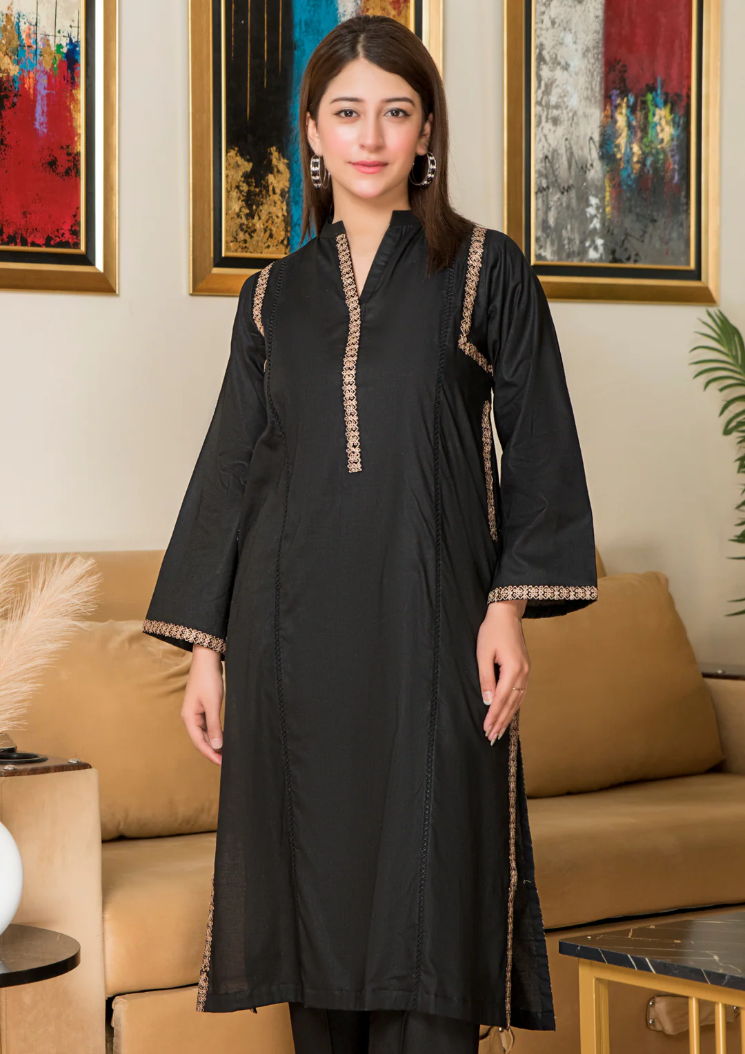 2Pc Embroidered Lawn BLK-B25-0004