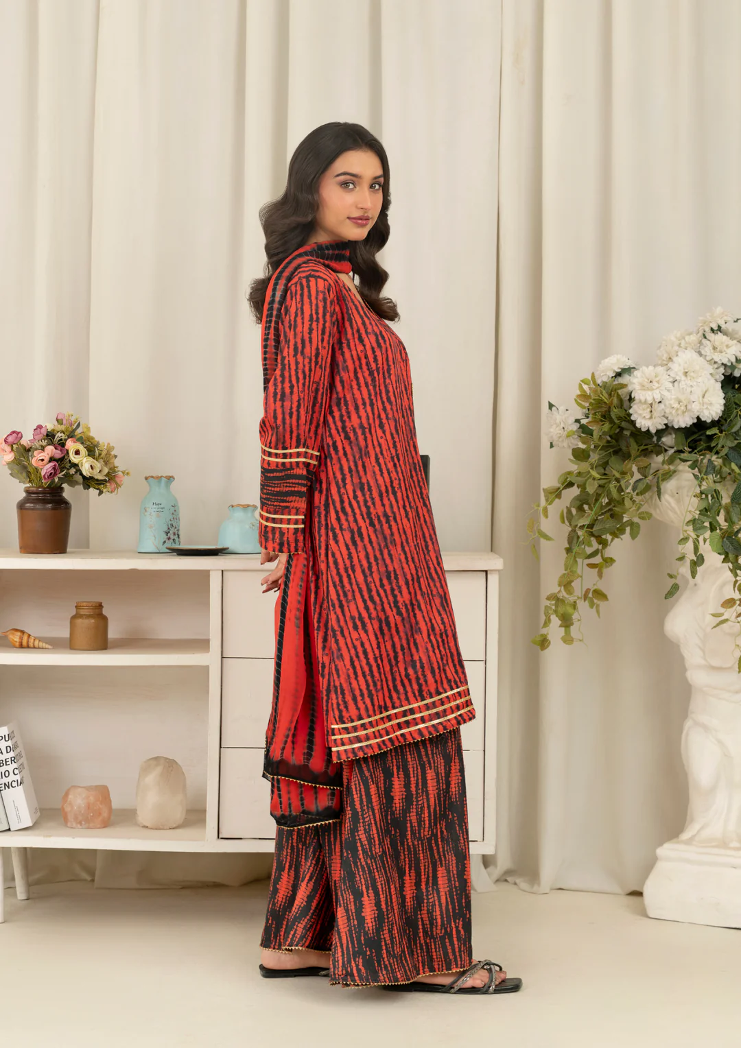 3Pc Tie&Dye Digital Print Lawn with Sharara FATAH-F25-0003