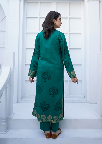 2Pc Block Printed Silk Viscose JASHAN-S25-0020