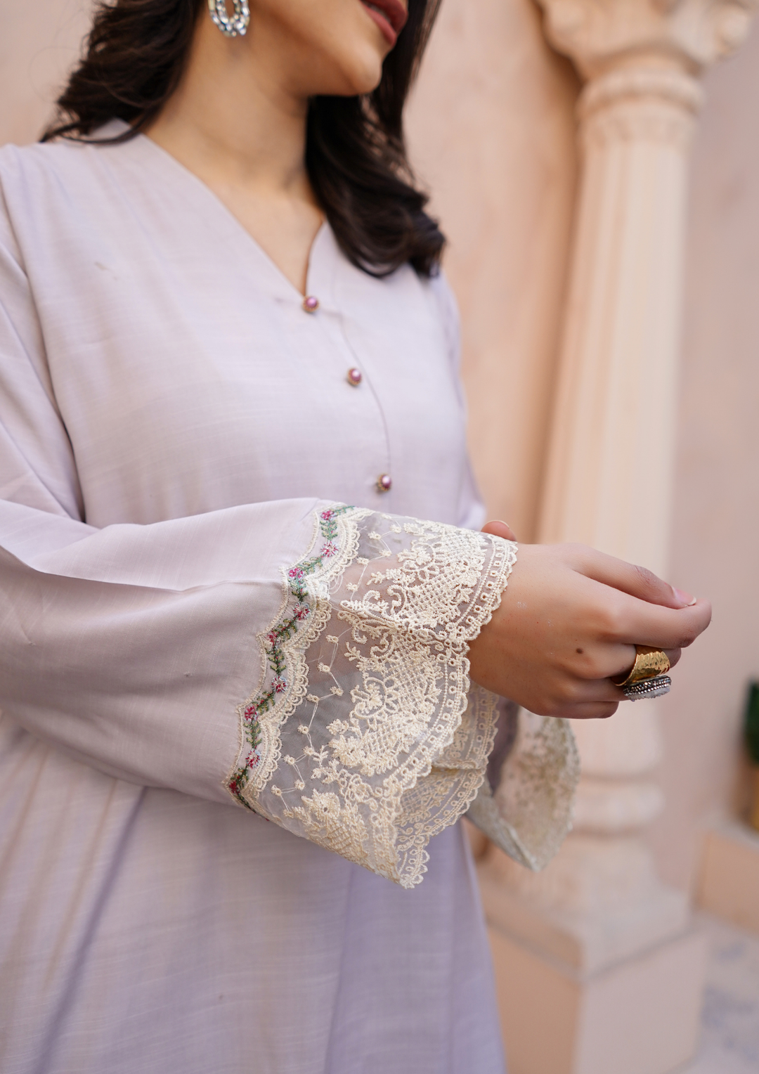 3Pc Embroidered Raw Silk with Farshi Shalwar with Organza Embroidered Bordered Dupatta JASHAN-S25-0035