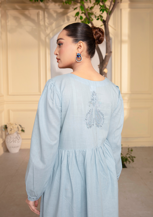 2Pc Embroidered Cotton Lawn Frock JASHAN-S25-0054