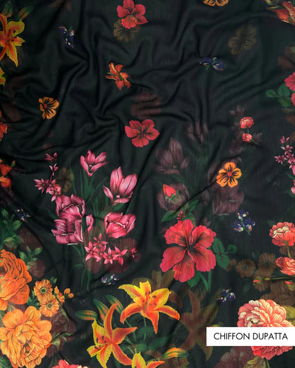 3pc Arabic Silk Lawn with Chifoon Dupatta ASCD-S25-0011