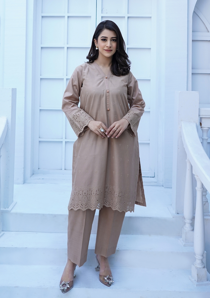 2Pc Schiffli Border Embroidered Lawn JASHAN-S25-0007
