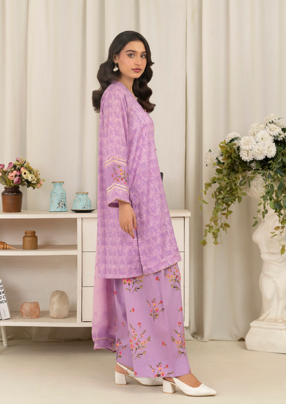3Pc Tie&Dye Digital Print Lawn with Farshi Shalwar FATAH-F25-0005