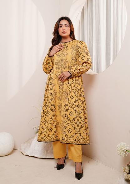 2Pc Block Print Cotton Lawn Frock JASHAN-S25-0053