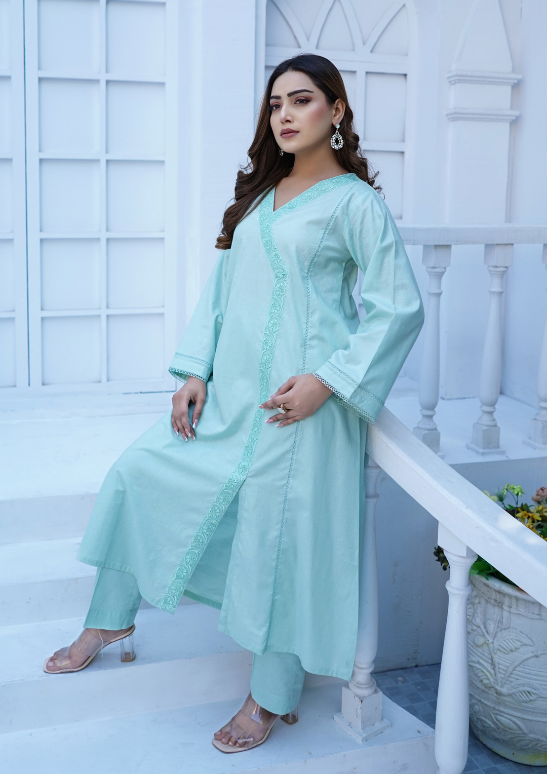 2Pc Lawn Cotton Angrakha Frock JASHAN-S25-0012