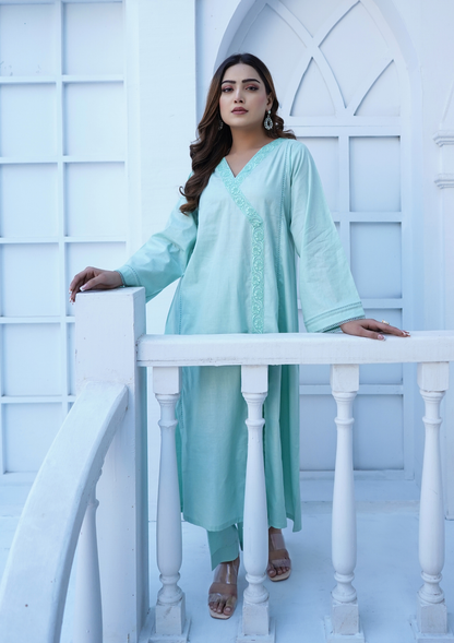 2Pc Lawn Cotton Angrakha Frock JASHAN-S25-0012