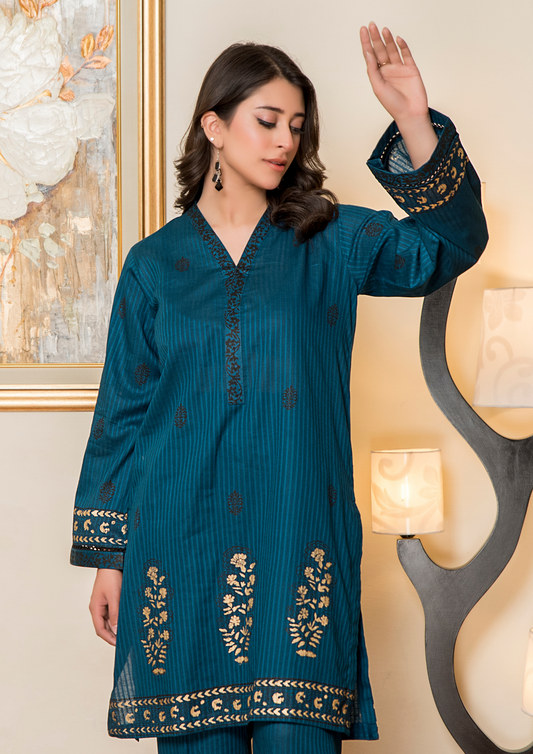 2Pc Block Printed Infinity Lawn JASHAN-S25-0060