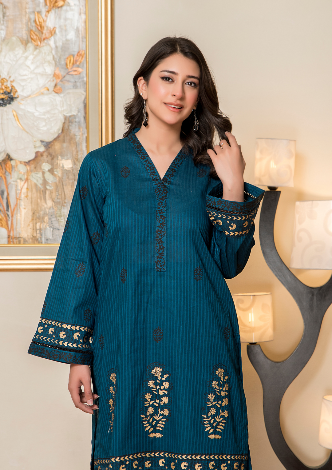 2Pc Block Printed Infinity Lawn JASHAN-S25-0060