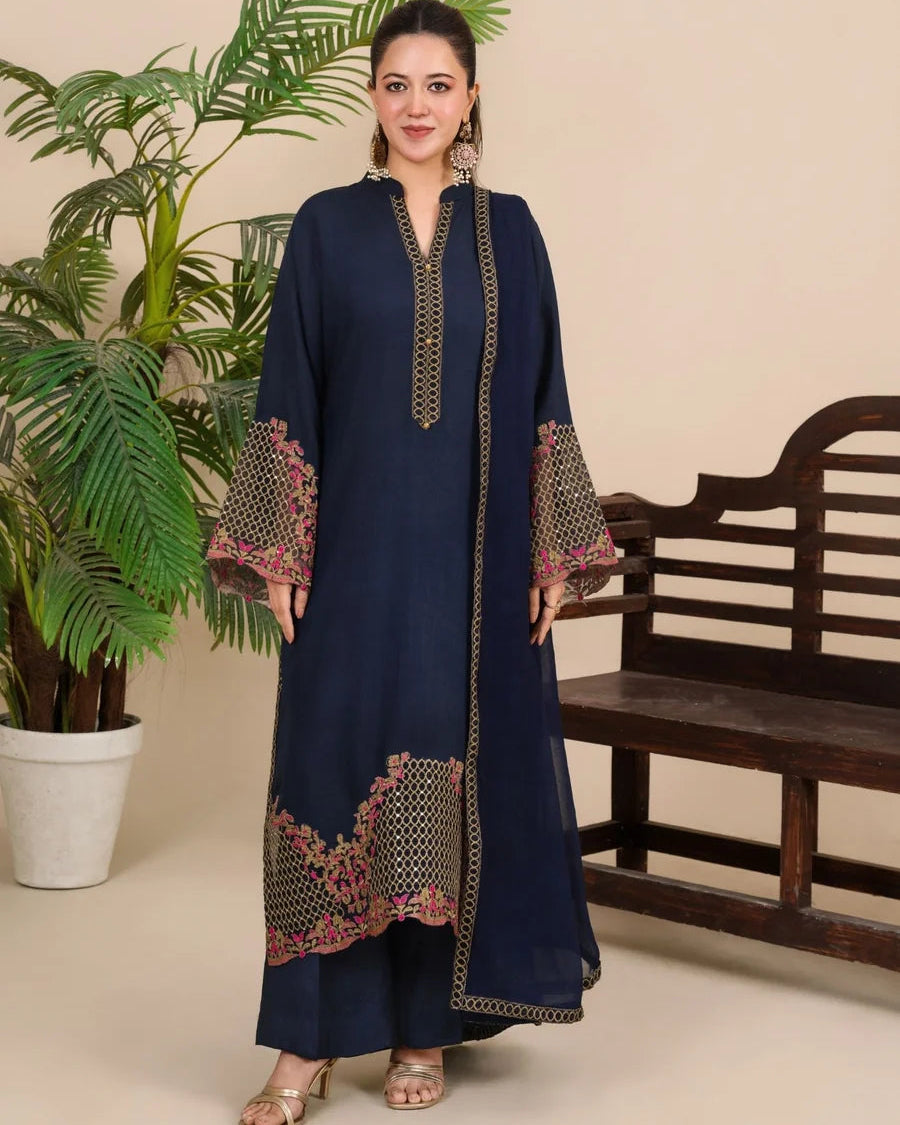 3Pc Embroidered LUXE-J26-0021