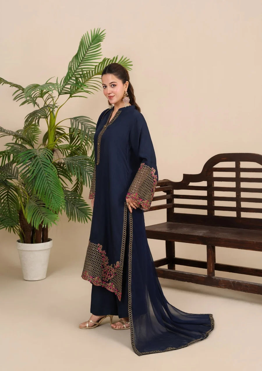 3Pc Embroidered LUXE-J26-0021