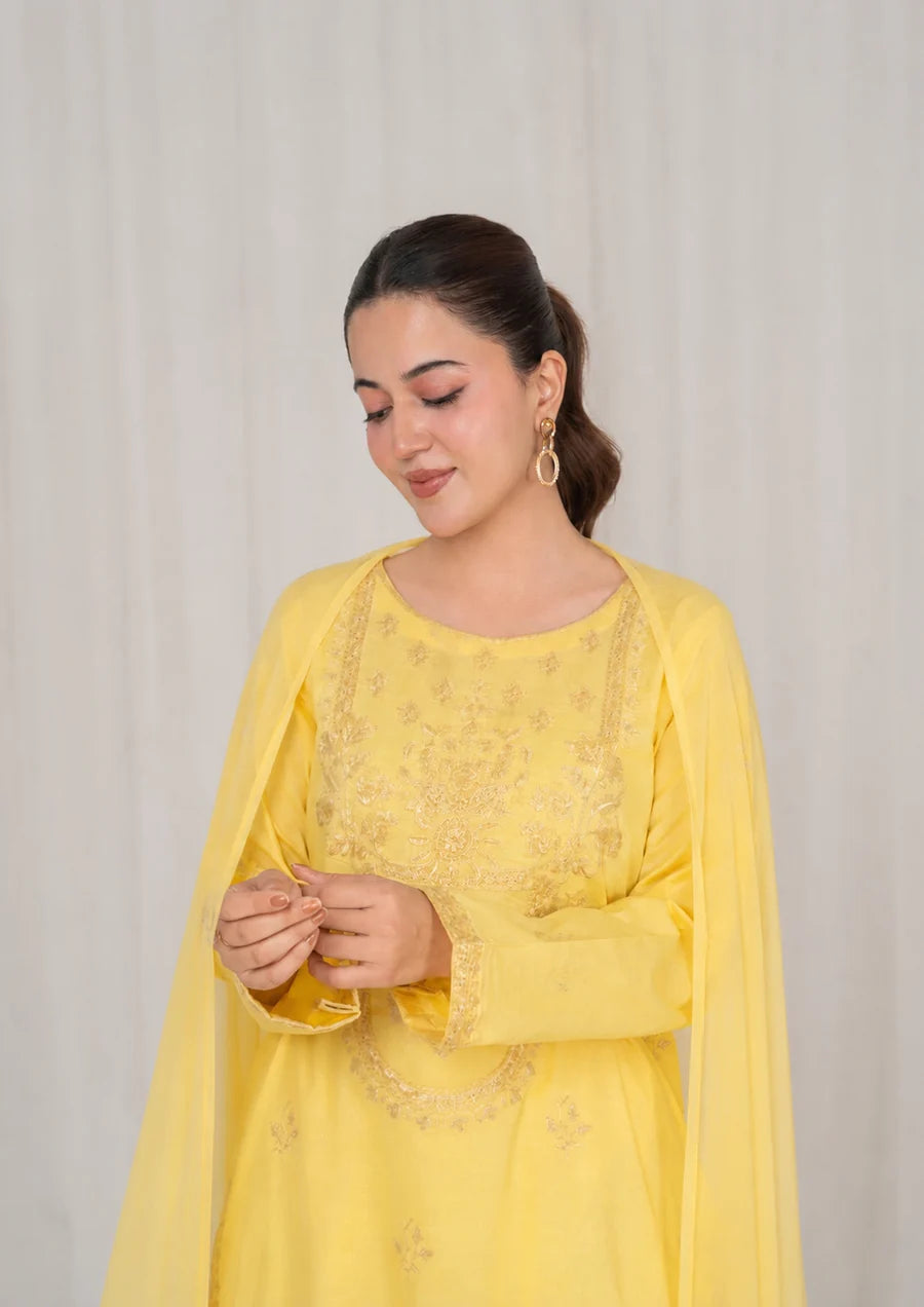 3PC LEMON EMBROIDERED LAWN RIW-R26-0046