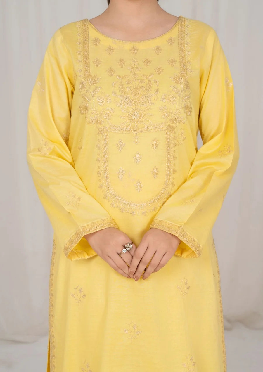 3PC LEMON EMBROIDERED LAWN RIW-R26-0046