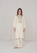 2PC WHITE EMBROIDERED LAWN Luna-R26-0015