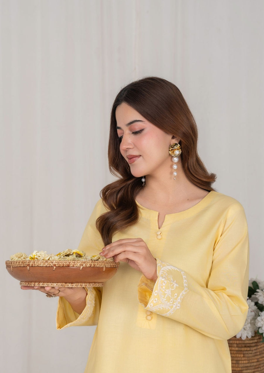 2PC LEMON EMBROIDERED LAWN SUM-R26-0018