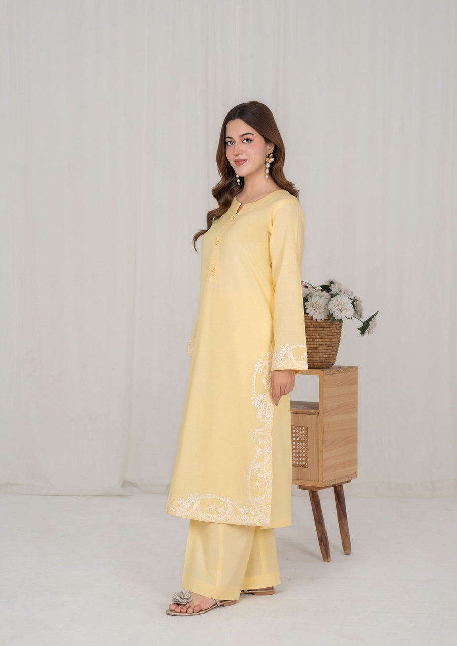 2PC LEMON EMBROIDERED LAWN SUM-R26-0018