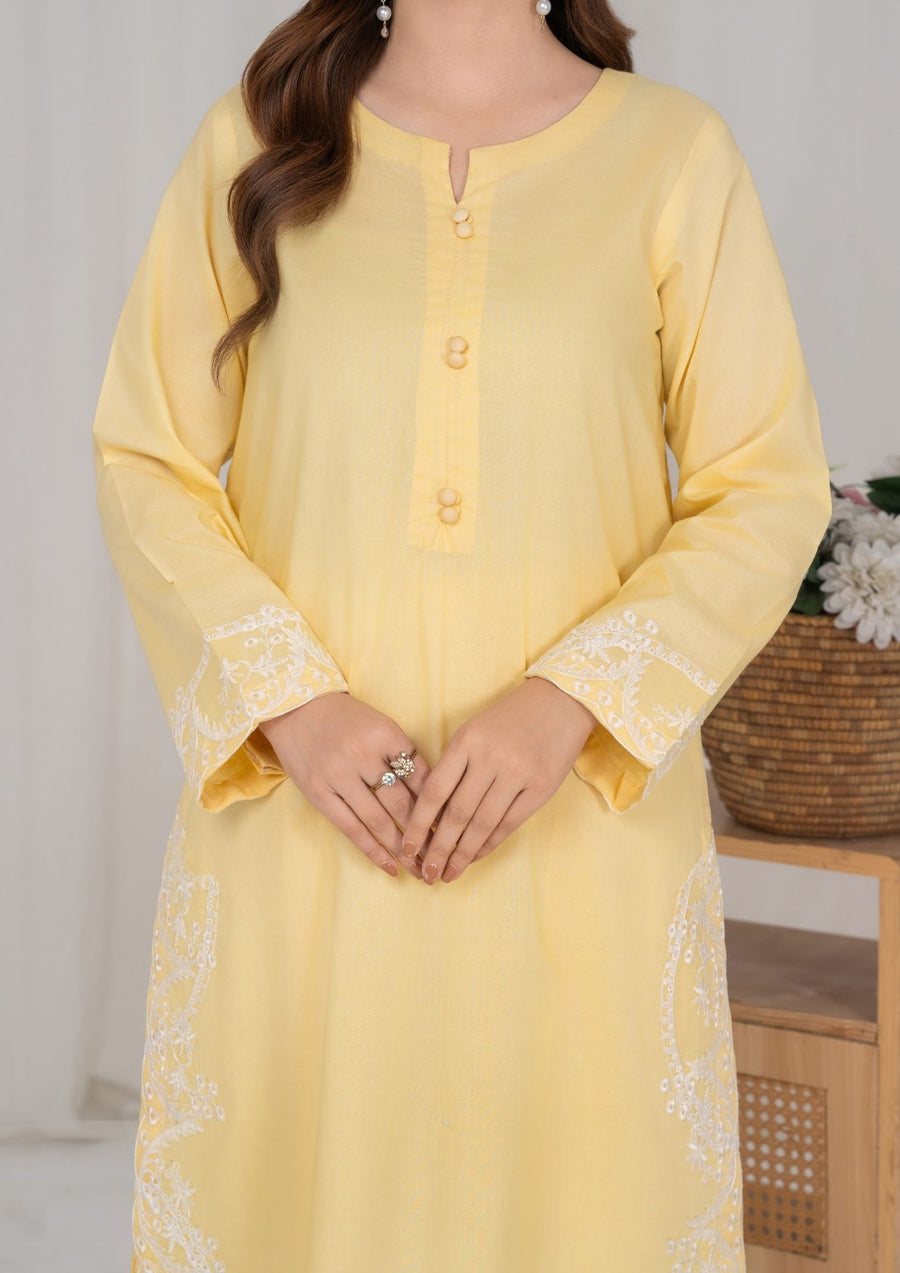 2PC LEMON EMBROIDERED LAWN SUM-R26-0018