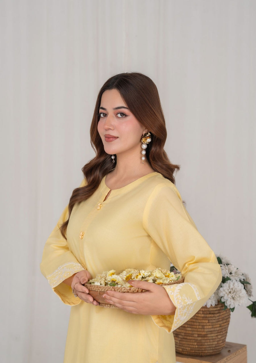 2PC LEMON EMBROIDERED LAWN SUM-R26-0018