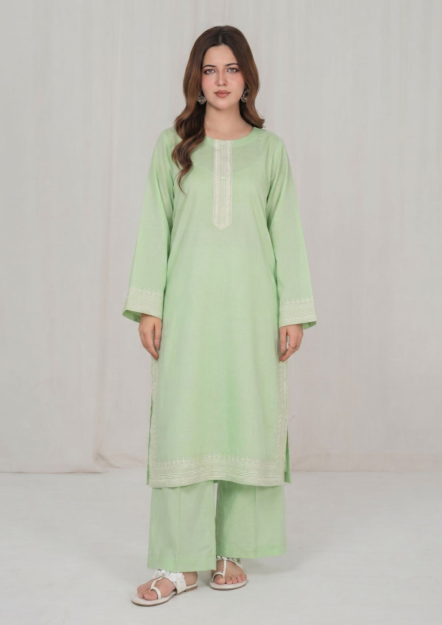 2PC MINT EMBROIDERED LAWN lUNA-R26-0022