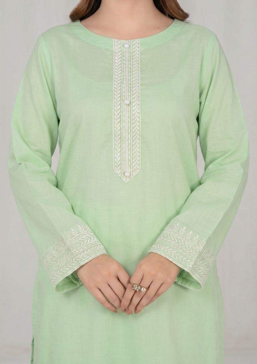 2PC MINT EMBROIDERED LAWN lUNA-R26-0022