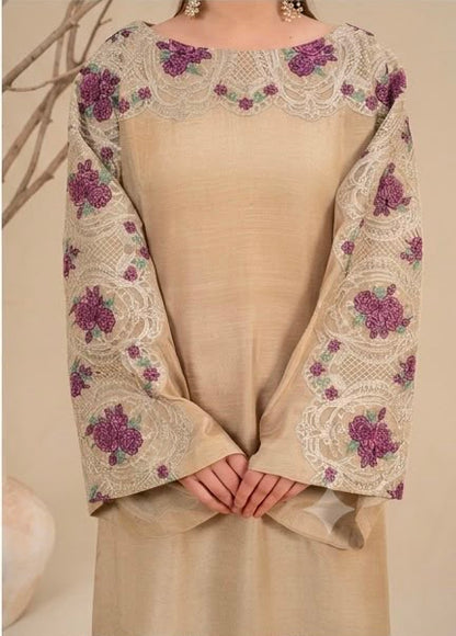 2Pc Silk Viscose Kaftan Beige JASHAN-J26-0024
