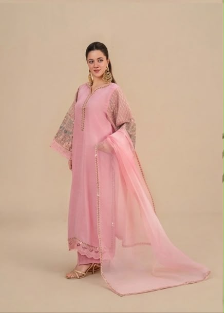 3Pc Embroidered Silk Viscose Blush Pink JASHAN-J26-0018