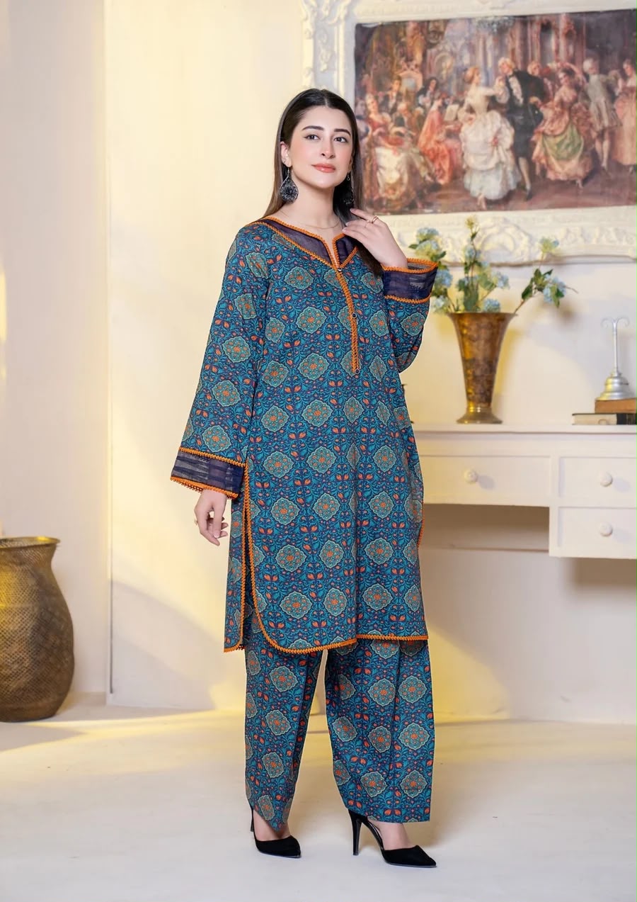 2Pc Digital Print Lawn with Shalwar Gulmeena-G26-0018