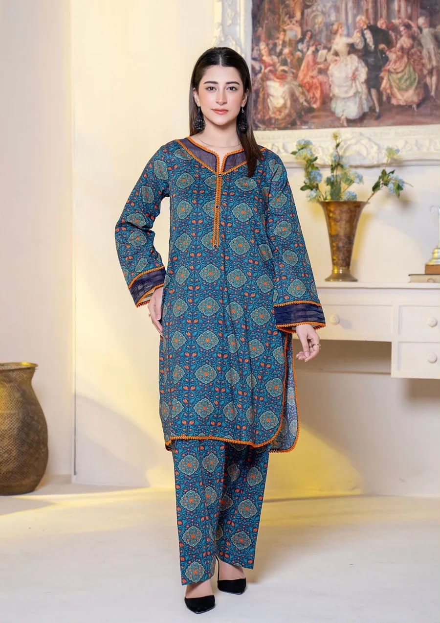 2Pc Digital Print Lawn with Shalwar Gulmeena-G26-0018
