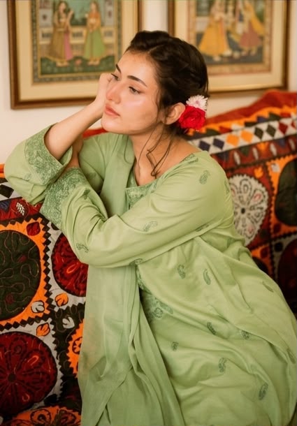 3Pc Pistachio Embroidered Lawn with Chiffon Dupatta RIW-R26-0002