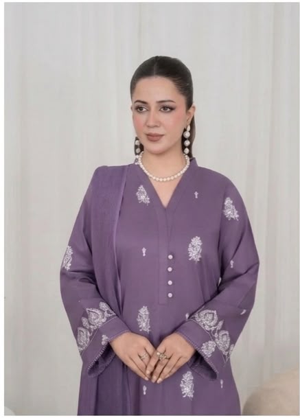3Pc Embroidered Lawn with Embroidered Border Chiffon Dupatta JASHAN-J26-0038